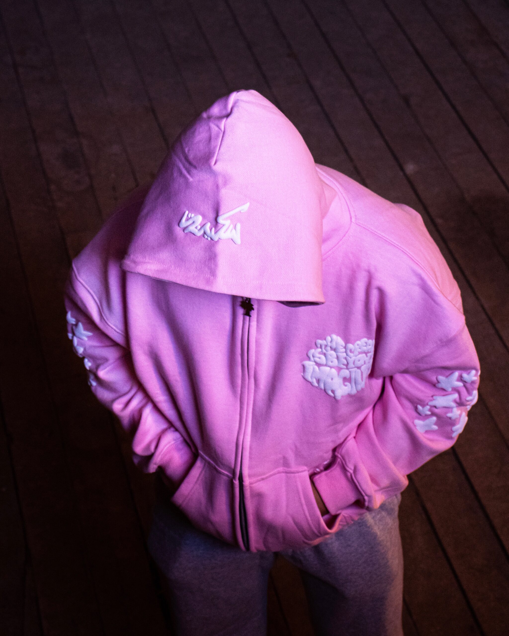 Beyond Imagination Oversized Zip-Up Hoodie | Pink