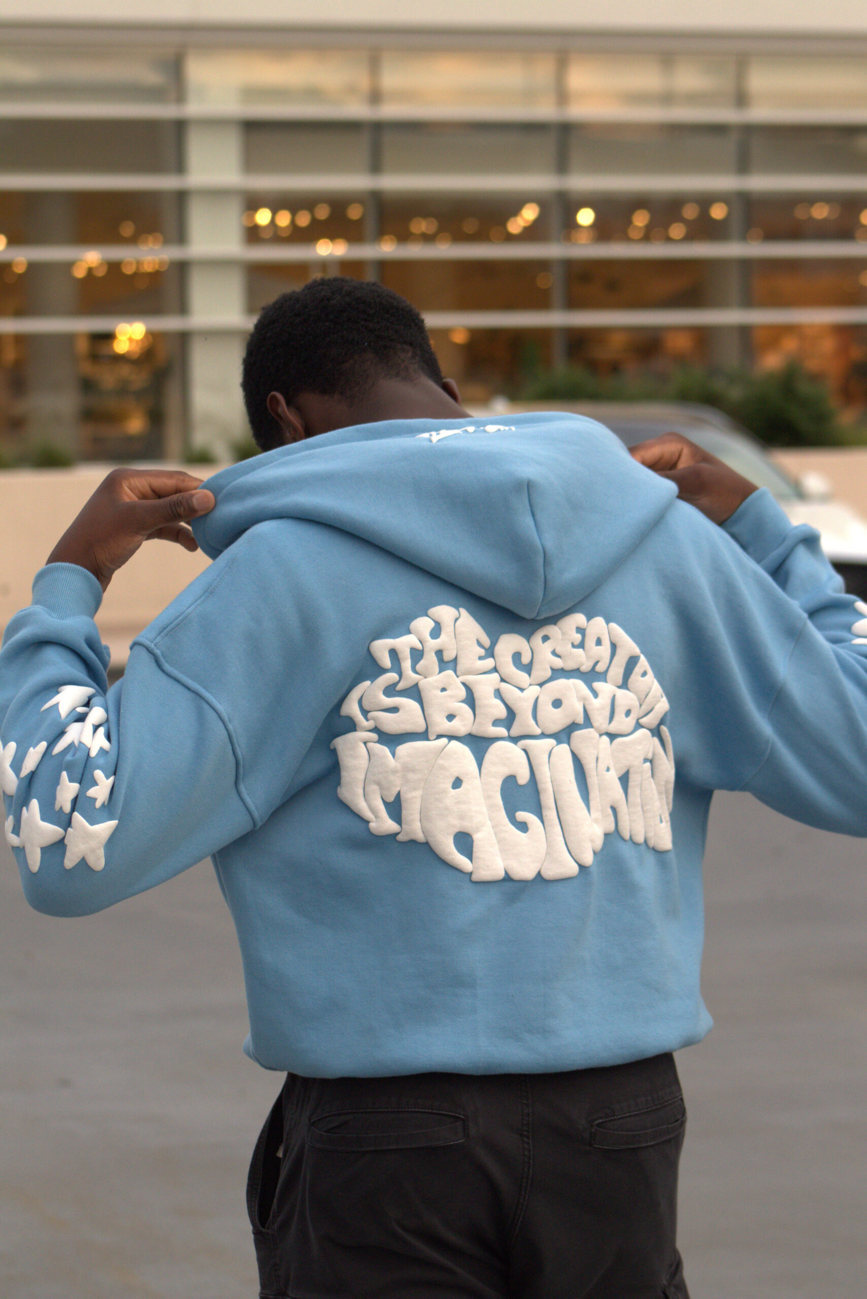 Beyond Imagination Oversized Zip-Up Hoodie | Cloud Blue - Image 4