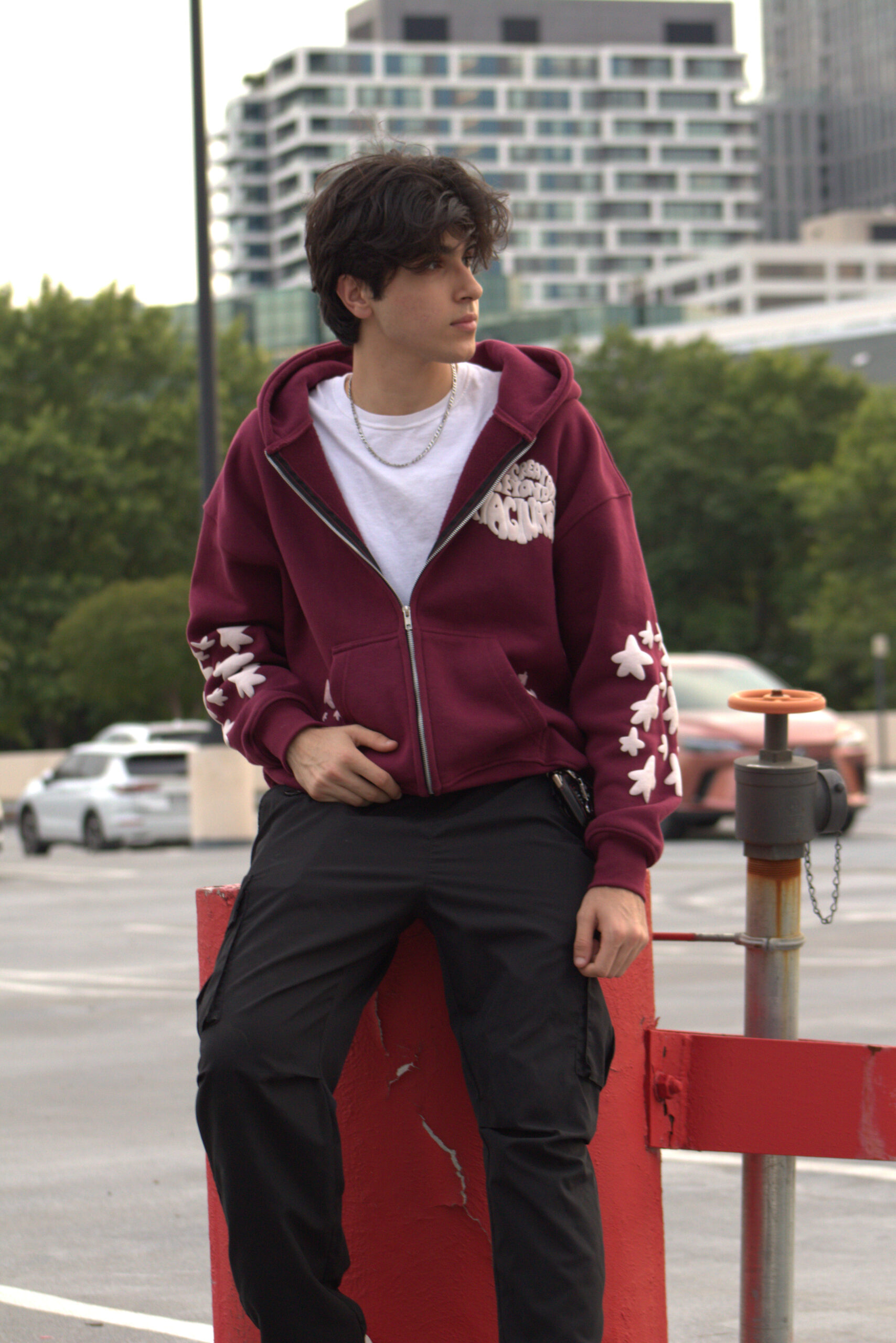 Beyond Imagination Oversized Zip-Up Hoodie | Radiant Red - Image 3